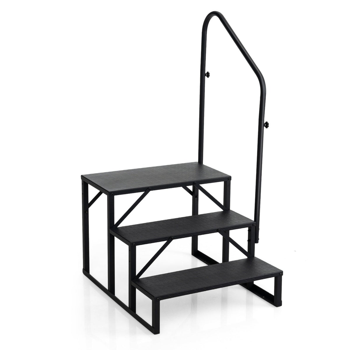 Heavy Duty Hot or Cold Tub Stair with Wide Anti-Slip Platforms for Porch and Mobile Home
