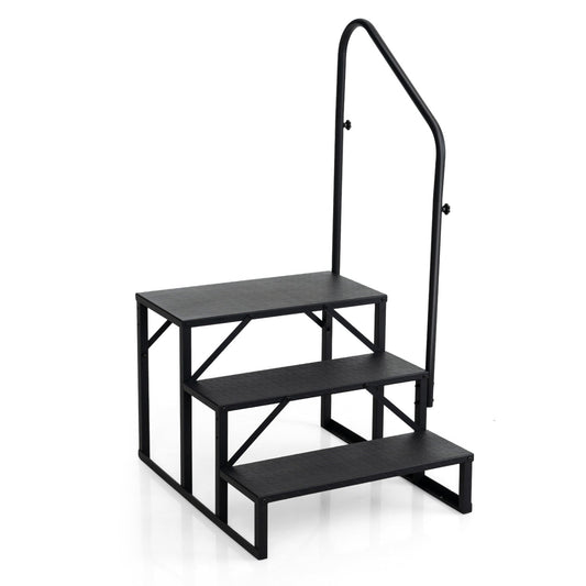 Heavy Duty Hot or Cold Tub Stair with Wide Anti-Slip Platforms for Porch and Mobile Home