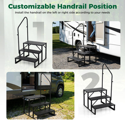 Heavy Duty Hot or Cold Tub Stair with Wide Anti-Slip Platforms for Porch and Mobile Home