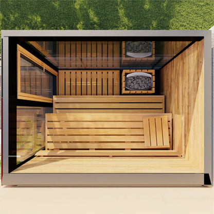 ThermaSol Vera 3-Person Fully-Assembled Outdoor Sauna Cabin [Made-To-Order] [14-VERADL/R] (SAK30752)